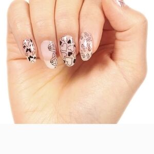 Color Street For The Cause Black and Clear Ribbon and Hearts Nail Polish Strips